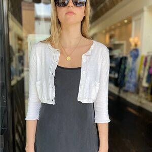 Brazeau tricot link cropped cardi cashmere/cotton blend small